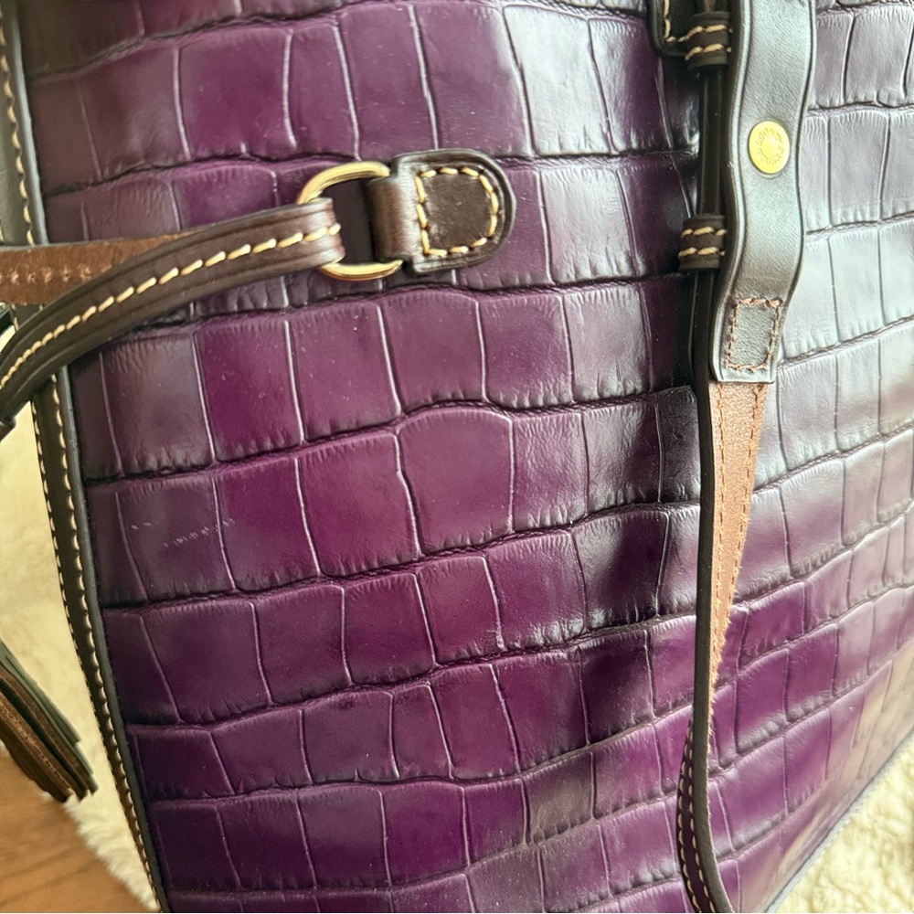 Dooney & Bourke Plum Croc Embossed Tote - Picture 5 of 8